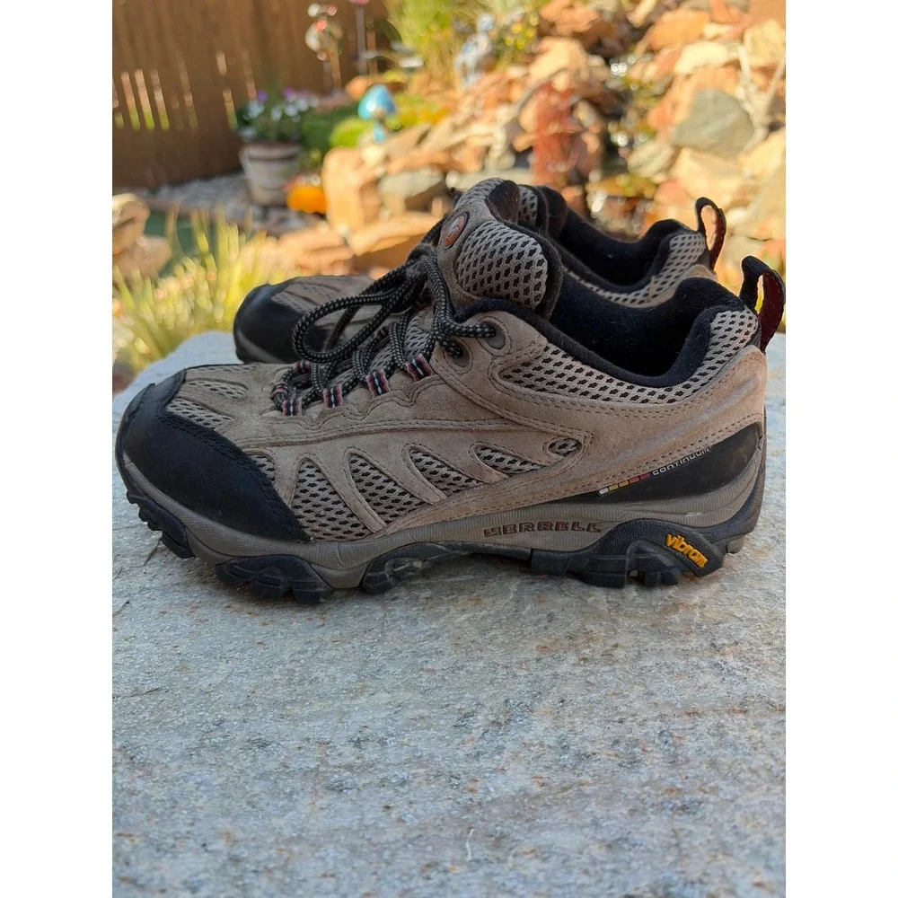 Merrell Moab Continuum Hiking Shoes Mens 7 Brown Low Top Vibram J86323